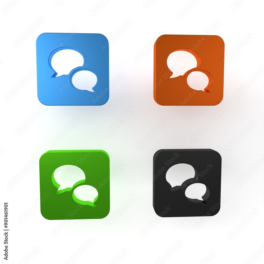 Poster colorful speech bubble chat icon isolated on white background. message icon. communication or commen