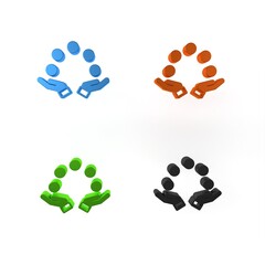 Colorful Juggling ball icon isolated on white background. Minimalism concept. 3D render illustration