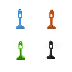 Colorful Vacuum cleaner icon isolated on white background. Minimalism concept. 3D render illustration