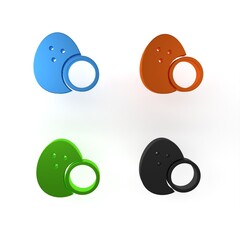 Colorful Coconut icon isolated on white background. Minimalism concept. 3D render illustration