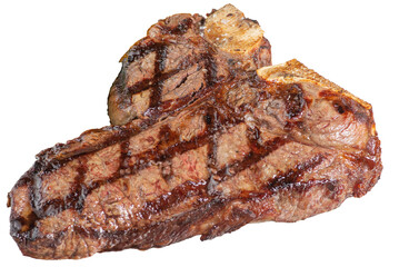 T-bone steak grilled with fried strips