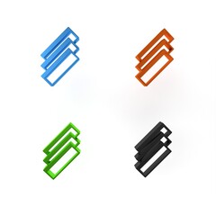 Colorful Cigarette rolling papers pack icon isolated on white background. Minimalism concept. 3D render illustration