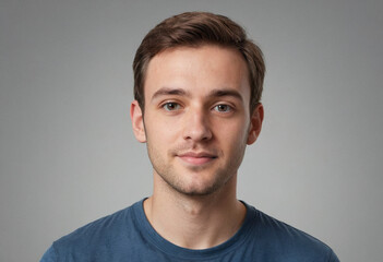 Fototapeta premium Portrait view of a regular Author , candid, social media, avatar image, plain solid background