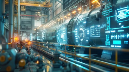 Fototapeta premium Global Energy Awakening Futuristic Power Plant with CuttingEdge Technology and EcoFriendly Solutions