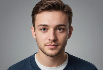 Naklejka premium Portrait view of a regular Designer , candid, social media, avatar image, plain solid background