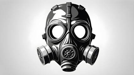 Gas mask logo on white background. Generative AI
