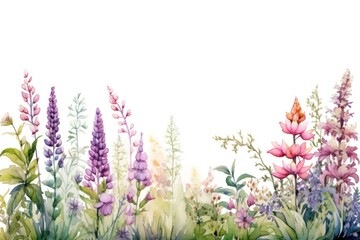 Garden border landscape lavender outdoors.