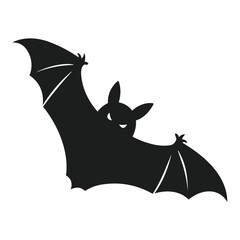 Frightening bat vector silhouette for spooky Halloween projects