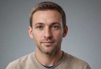 Fototapeta premium Portrait view of a regular Anthropologist , candid, social media, avatar image, plain solid background