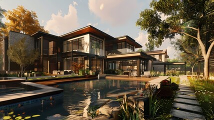 Write about the cross-cultural design influences in a 3D house envisioned for global markets. Describe international aesthetics, cultural preferences,