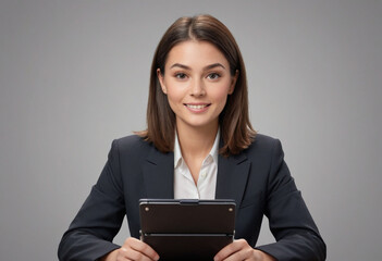 Portrait view of a regular Court Reporter , candid, social media, avatar image, plain solid background
