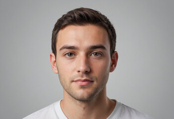 Obraz premium Portrait view of a regular Editor , candid, social media, avatar image, plain solid background