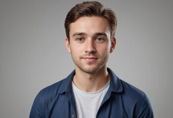 Obraz premium Portrait view of a regular Geographer , candid, social media, avatar image, plain solid background