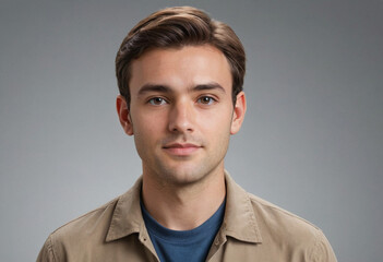 Obraz premium Portrait view of a regular Geologist , candid, social media, avatar image, plain solid background
