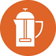 Obraz premium French press glyph circle icon