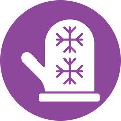 Fototapeta premium Mitten glyph circle icon