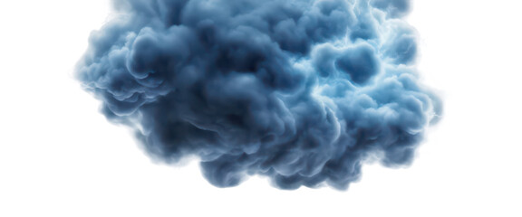 Fototapeta premium Blue fluffy cloud floating in the sky isolate on transparent background, cutout, png 