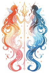 Dual Goddesses Fire and Water