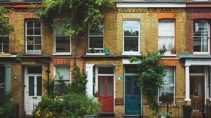 Obraz premium Write about the energy-efficient renovations transforming a Victorian terrace house in the UK. Describe insulation upgrades,