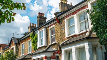 Obraz premium Write about the energy-efficient renovations transforming a Victorian terrace house in the UK. Describe insulation upgrades,