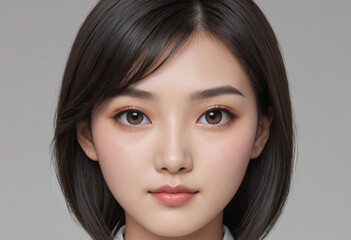 Fototapeta premium Portrait view of a regular Kannushi , candid, social media, avatar image, plain solid background
