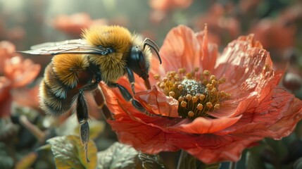 detailed view of the bee