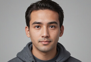 Fototapeta premium Portrait view of a regular Muni , candid, social media, avatar image, plain solid background