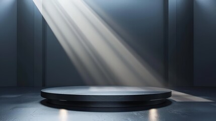 A stage with a spotlight shining on it