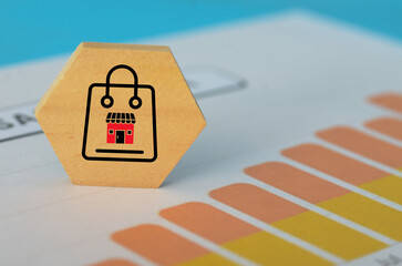 a concept of market performance analysis, illustrating the economic impact of retail sales and...