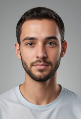 Fototapeta premium Portrait view of a regular Designer , candid, social media, avatar image, plain solid background