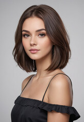 Fototapeta premium Portrait view of a regular Hairdresser , candid, social media, avatar image, plain solid background