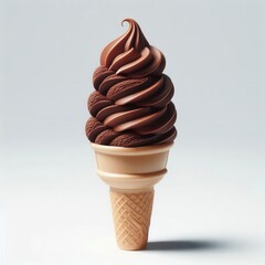 Indulge in the Rich Flavor of a Delicious Chocolate Swirl Ice Cream Cone on a Cool Summer Day