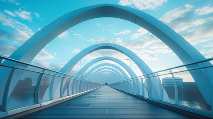 Fototapeta premium Modern Architectural Bridge with Elegant Arches