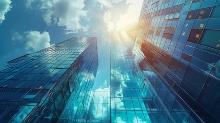 Tall Modern Skyscrapers with Reflective Glass Architecture