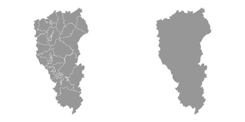 Obraz premium Kemerovo Oblast map, administrative division of Russia. Vector illustration.