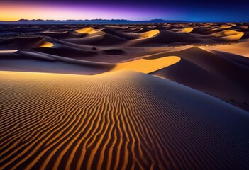 Naklejka premium vast desert dunes illuminated starlit sky endless sands celestial stars shining brightly, nighttime, horizon, landscape, arid, barren, night, serene, tranquil