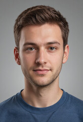 Obraz premium Portrait view of a regular Software Developer , candid, social media, avatar image, plain solid background