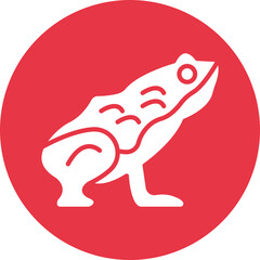 Frog glyph circle icon