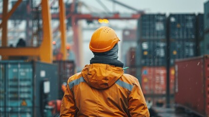 Construction Worker at Shipping Yard