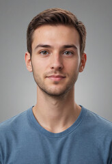 Fototapeta premium Portrait view of a regular Web Developer , candid, social media, avatar image, plain solid background