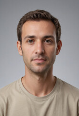 Fototapeta premium Portrait view of a regular Anthropologist , candid, social media, avatar image, plain solid background