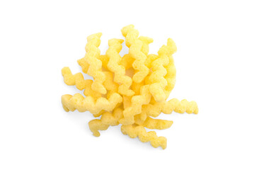 Cheese corn sticks isolated on white background.