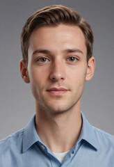 Fototapeta premium Portrait view of a regular Curator , candid, social media, avatar image, plain solid background