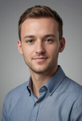 Fototapeta premium Portrait view of a regular Curator , candid, social media, avatar image, plain solid background