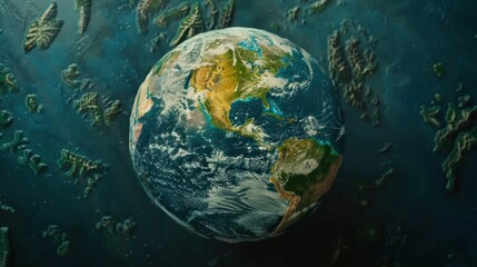 Naklejka premium Biosphere: The collective term for all ecosystems on Earth, integrating all forms of life and their interactions with the atmosphere, land, and water systems. 