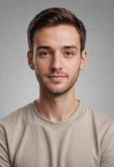 Fototapeta premium Portrait view of a regular Editor , candid, social media, avatar image, plain solid background