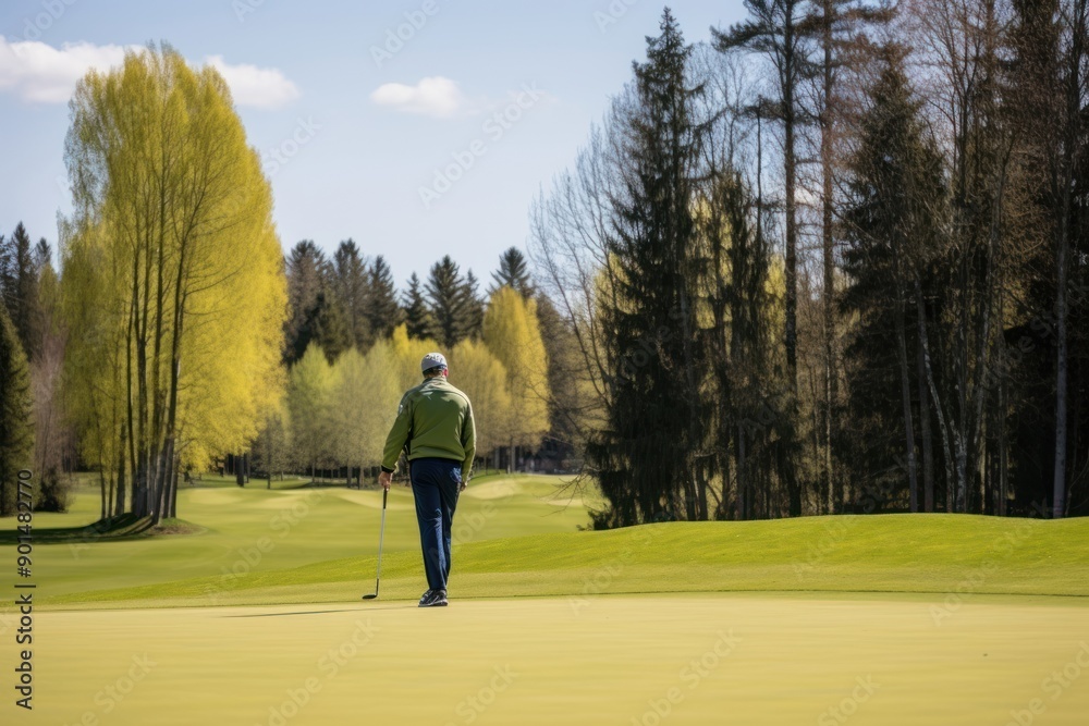 Wall mural golf course outdoors nature sports.