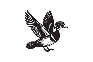 Wood Duck Silhouette vector Illustration