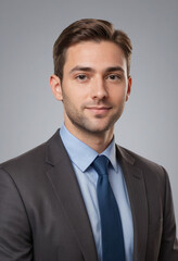 Portrait view of a regular Loan Officer , candid, social media, avatar image, plain solid background