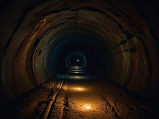 Dark Tunnel with Lights.